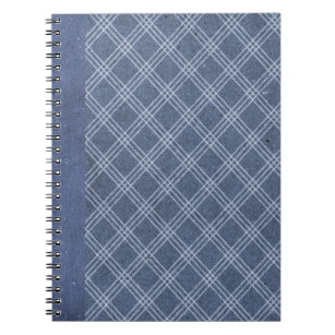 Navy Blue Diamond Plaid Grunge Journal Notebook 