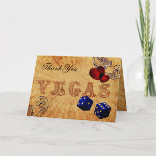 navy blue dice Vintage Vegas Thank You Card