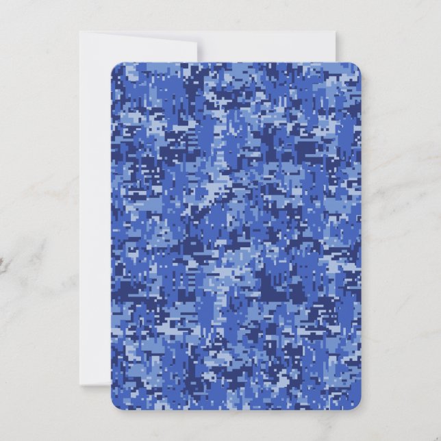 Navy Blue Digital Camo Camouflage Texture (Front)