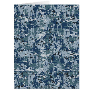 Navy Blue Digital Camouflage Decor