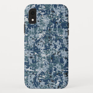 Navy Blue Digital Camouflage Design Case-Mate iPhone Case