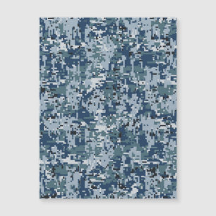 Navy Blue Digital Pixels Camouflage Decor