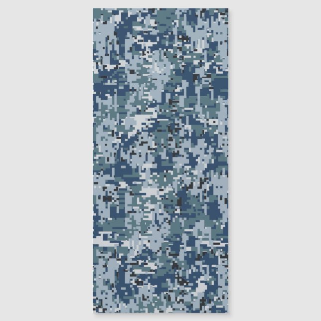 Navy Blue Digital Pixels Camouflage Decor (Front)
