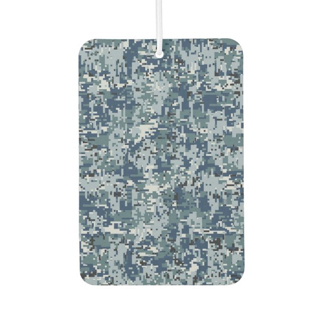 Navy Blue Digital Pixels Camouflage Decor Car Air Freshener (Front)