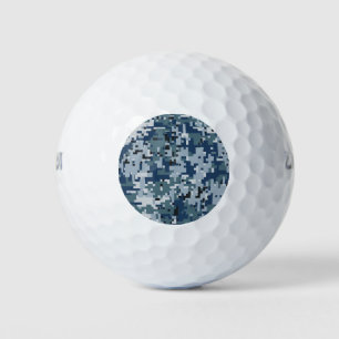 Navy Blue Digital Pixels Camouflage Decor Golf Balls
