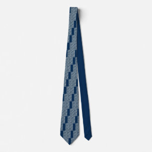 Navy Blue Digital Pixels Camouflage Decor Tie
