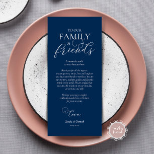 Navy Blue, Dinner Place Setting Thank You Card