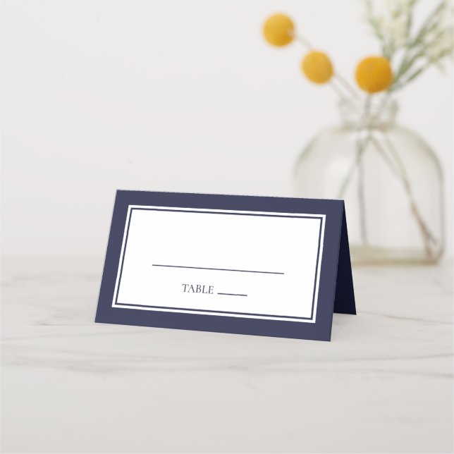 Navy Blue Double Border Table Cards (Front)