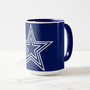Navy Blue Double Star Coffee Mug Minimalist Sport