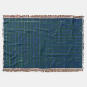 Navy Blue Douglas Family Modern Tartan Throw Blanket