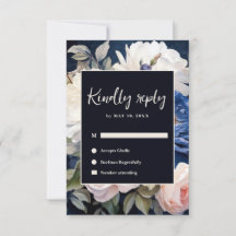 Navy Blue & Dusty Blush Pink Floral Wedding