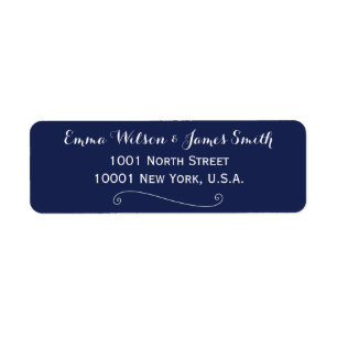 Navy Blue Elegant Address Labels