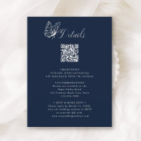 Navy Blue Elegant Calligraphy Wedding Details