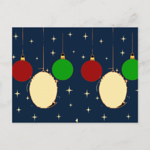 Navy Blue Elegant Christmas Balls Postcard