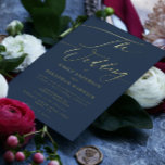 Navy Blue Elegant Full Real Gold The Wedding<br><div class="desc">*REAL FOIL* ***this design is part of a matching collection*** _______________________ this design template is fully editable / customisable by you the customer - click personalise further button if you wish to move, add, delete, or make significant changes to the design _______________________ *if you have any DESIGN questions or need...</div>