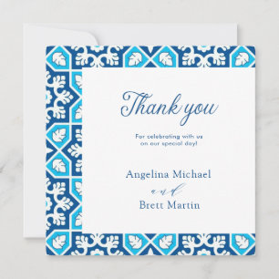 Navy Blue Elegant Minimalist Flat Thank You Card