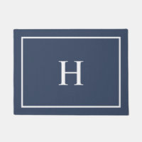 Navy Blue Elegant Modern Monogram