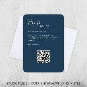 Navy Blue • Elegant Modern Wedding RSVP Card