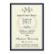 Navy Blue Elegant Monogram Graduation Announcement