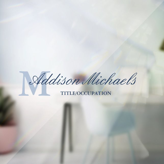 Navy Blue Elegant Monogram Name Title (Creator Uploaded)