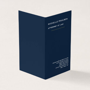 Navy Blue Elegant Plain Professional Modern Business Card