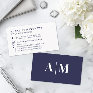 Navy Blue Elegant Professional Business Card