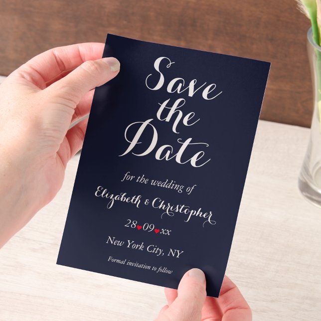 Navy Blue Elegant Script Wedding Save the Date Vellum Invitations (Navy Blue Elegant Script Wedding Save the Date Vellum Invitations)