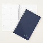 Navy Blue Elegant Simple Minimalist Personalised Planner<br><div class="desc">Navy Blue Elegant Simple Minimalist Personalised Notebook featuring your name and year in modern script. Our planner is here to help you achieve your goals. It provides a way to stay organised and reflect on your life. With a simple undated design, you can use this planner for any occasion: from...</div>