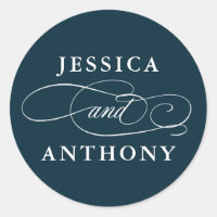 Navy Blue Elegant Wedding with Couple's Names