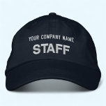 Navy Blue Embroidered Staff Baseball Hat Custom<br><div class="desc">Easily personalise this navy blue Alternative Apparel embroidered staff hat with your own custom text. You can also customise it with your logo or other image. This chino twill cap style is 100% cotton. The "Flexfit Wool Cap" style have options to add your embroidery on the sides and back. Adjustable...</div>