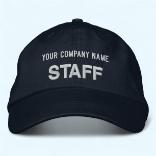 Navy Blue Embroidered Staff Baseball Hat Custom