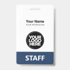 Navy Blue Employee Name Business Logo Staff Tag