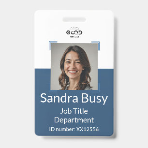 Navy Blue   Employee Photo ID Company Badge