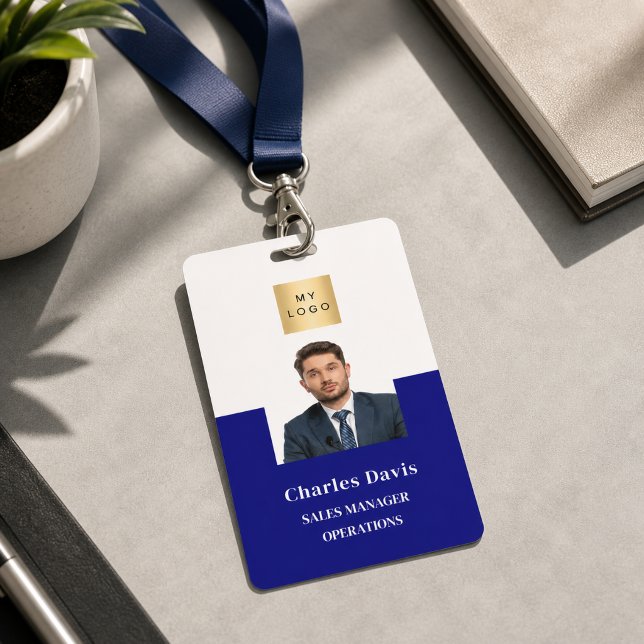 Navy blue employee photo ID company security Badge (Creator Uploaded)