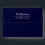 Navy Blue Envelopes | Pre-Printed Return Address<br><div class="desc">These solid dark navy blue envelopes feature a white interior,  and your name and pre-printed return address on the back flap in a mix of trendy white script typography and modern text. These are made to coordinate perfectly with the rest of our "Blue Foliage" Hanukkah collection.</div>
