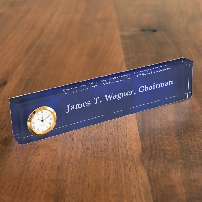 Navy Blue Executive Nameplate (Side)