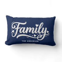Navy Blue Family Heart Script Monogram