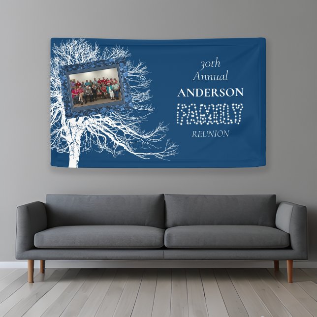 Navy Blue Family Photo Reunion Banner (Creator Uploaded)