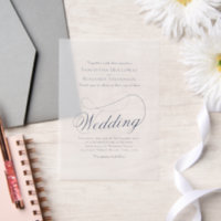 Navy Blue Fancy Script Elegant Wedding