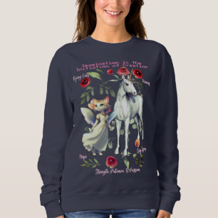 (Navy Blue) Fashionable Trendy Unicorn Cats  Sweatshirt