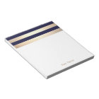 Navy Blue Faux Gold Foil Stripes Name