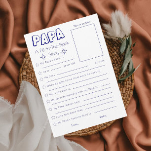 Navy Blue Fill in the Blank Father's Day Card