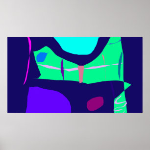 Navy Blue Fine Duration Distant Moon Loneliness Poster