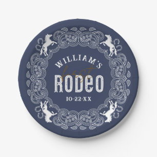 Navy Blue First Rodeo Birthday Paper Plates – West