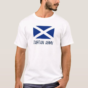 Navy Blue Flag of Scotland Tartan Army T-Shirt