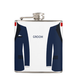 Navy Blue Flask Gay Wedding Gift For Groom