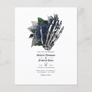 Navy Blue Floral Gothic Wedding Flyer