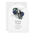 Navy Blue Floral Skull Gothic Wedding