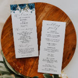 Navy Blue Floral Wedding Ceremony Program Programme<br><div class="desc">Elegant wedding program featuring watercolor illustration of navy blue peony with greenery. All the wedding ceremony information and the wedding party's name listed on this program.</div>