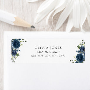 Navy Blue Flowers, Greenery, Boho, Bridal Shower